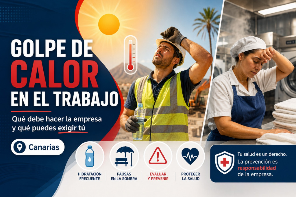Golpe de calor en el trabajo en Canarias: qué debe hacer la empresa y qué puedes exigir tú